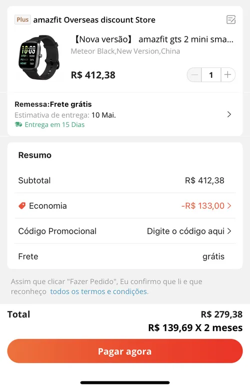 Imagem na descrição da promoção