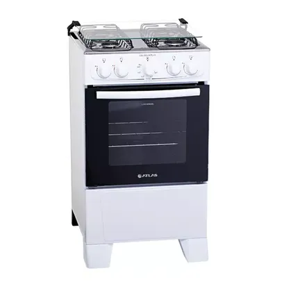 Fogão 4 Bocas Atlas Coliseum Plus com Mesa de Inox e Acendimento Manual Branco