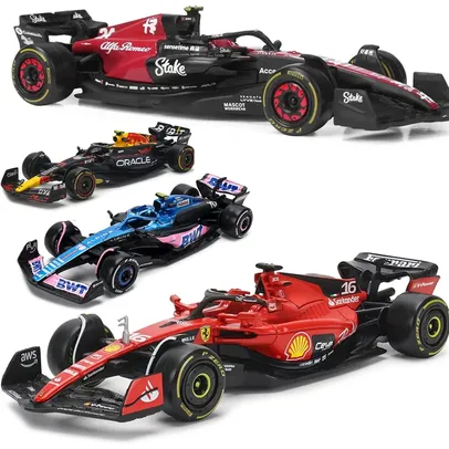 (Taxa Inclusa) Miniatura Carro F1 - Ferrari SF23, Red Bull RB19, Alpine A523, Alfa Romeo C43 - (13cm x 5cm x 3cm) 