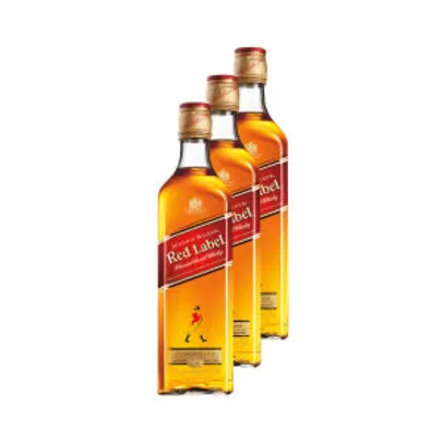 3 Whisky Johnnie Walker Red Label 500ml - 3 Unidades