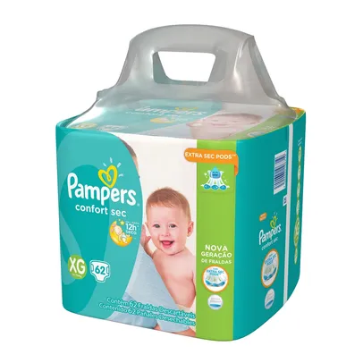 Fralda Pampers Confort Sec Giga Tamanho Xg Com 62 Unidades