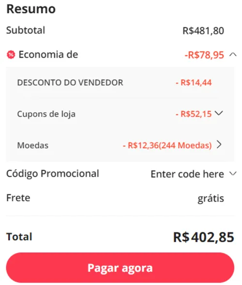 Imagem na descrição da promoção