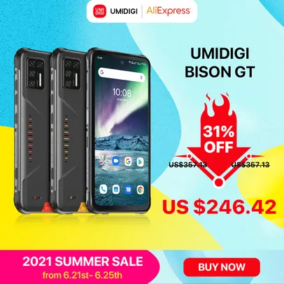 Smartphone Umidigi Bison GT ip68/ip69k 8gb + 128gb | R$ 1201