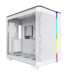 Gabinete Gamer Montech King 95, ARGB, Mid Tower, Vidro Temperado, ATX, White