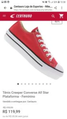 Tênis Creeper Converse All Star Plataforma - Tam 39 | R$120