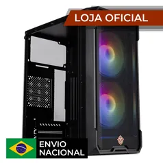 (Enviado do Brasil) Gabinete Gamer TGT Jester, Mid-Tower, Lateral de Vidro, Com 2 Fans, Preto, TGT-JSR-BKGF01