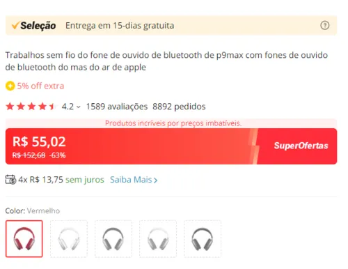 Imagem na descrição da promoção