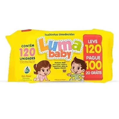 Lenço Umedecidos Luma Baby Toalhinhas - Leve 120, Pague 100