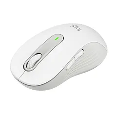 Mouse Sem Fio Logitech Signature M650 L, Clique Silencioso, Botões Laterais Personalizáveis, Conexão USB e Bluetooth - Branco