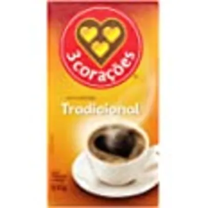 [REC] Café torrado e moído 3 Corações Tradicional 500g vácuo