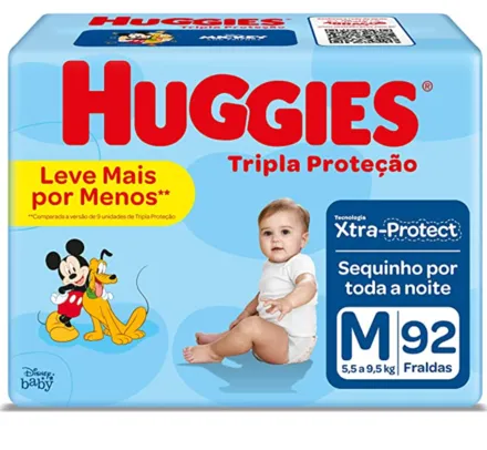 [Prime] Fralda Huggies Tripla Proteção M - 92 Fraldas