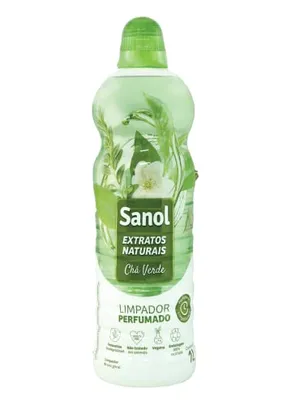 [Min 10] Limpador Perfumado Extratos Naturais Chá Verde, Sanol, 1 litro, Verde