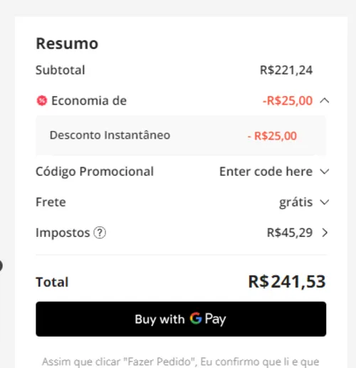 Imagem na descrição da promoção