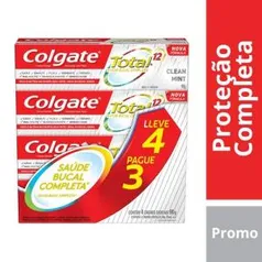 Kit Creme Dental Colgate Total 12 Clean Mint 90g 4 Unidades