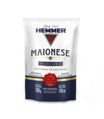 (REC) (Mais por Menos R$2,20) Hemmer Maionese Tradicional Sache Hemmer 200G