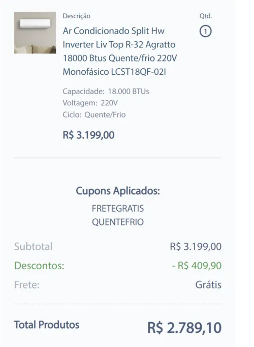 Imagem na descrição da promoção