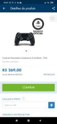 Controle Playstation Dualshock 4 Jet Black - PS4 R$269