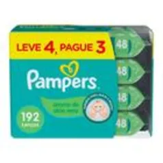 (R$6,50 cada) Lenço Umedecido Pampers Aloe Vera 48 Unidades Cada Leve 4 Pague 3