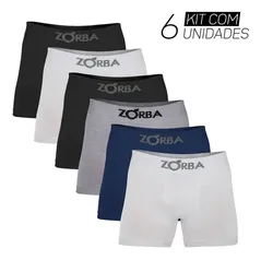 Kit 6 Cuecas Boxer Algodão Masculino Box Sem Costura Zorba