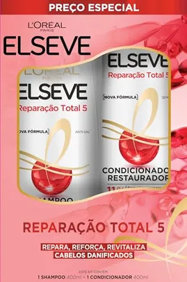 Kit L'Oréal Paris Shampoo 400ml + Condicionador 400ml Elseve Reparação Total 5.