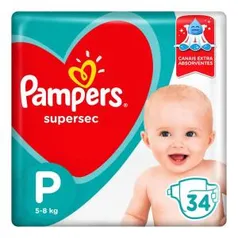 Fraldas Pampers Supersec P 34 Unidades