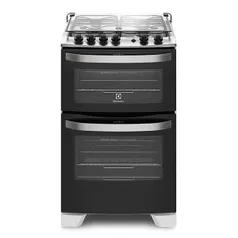 Fogão 4 Bocas Electrolux Branco Automático, 2 Fornos, Porta Full Glass (56DBA) | R$1315