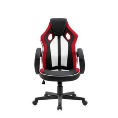 Cadeira Gamer ROYALE Preto, Branco e Vermelho | R$ 379