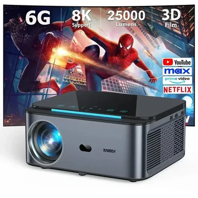 [Envio do Brasil] Projetor XIWBSY 1080p Nativo 800 ANSI 32G Auto Focus Dolby