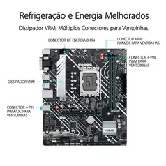 Placa-mãe Asus PRIME H610M-A D4, LGA 1700 H610, DDR4 12 GERAÇÃO 