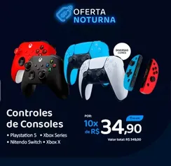 Oferta noturna: Controles de Consoles (Xbox Series, Xbox X, Playstation 5, Nitendo Switch)