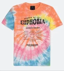 Camiseta TIE DYE COM ESTAMPA MULTICORES | R$20