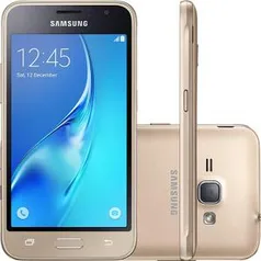 Smartphone Samsung Galaxy J1 2016 Dual Chip Android 5.1 Tela 4.5" 8GB Wi-Fi 3G Câmera 5MP - Dourado