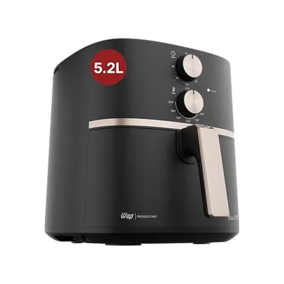 (Prime)WAP Fritadeira Elétrica Air Fryer 5,2 Litros Temperatura Ajustável, Cesto e Grelha Removíveis 1500W AIRFRY Grand Family 127V