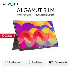 Monitor Portatil Arzopa 1080p Portable Monitor Ultrathin Usb C Hdmi-compatible Ips Screen Po