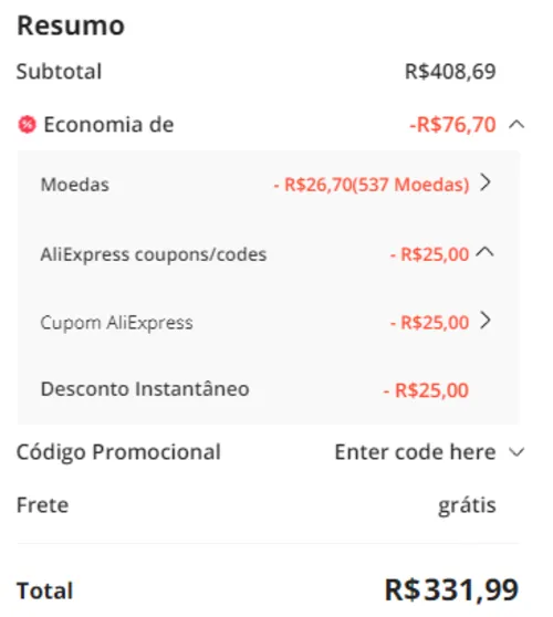 Imagem na descrição da promoção