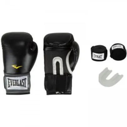 Kit de Boxe Everlast: Bandagem + Protetor Bucal + Luvas de Boxe Training - 14 OZ | R$141