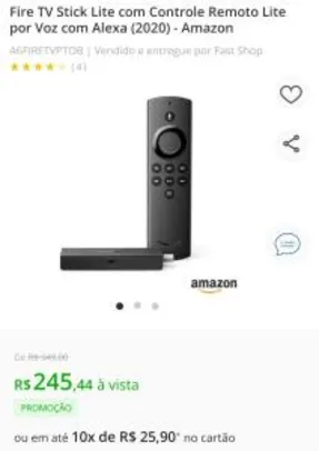 Amazon Fire TV Stick Lite | R$245
