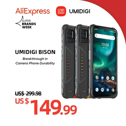 Smartphone Umidigi Bison ip68/ip69k - 6GB + 128GB | R$774