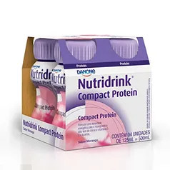 Suplemento Nutridrink Compact Pro Morango com 4 unidades de 125ml Danone Nutricia