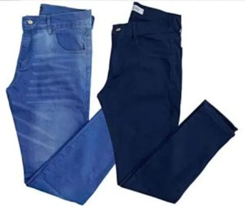 [Prime] Kit com 2 Calças Skinny Jeans/Sarja | R$ 99