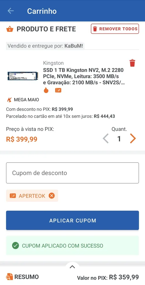 Imagem na descrição da promoção