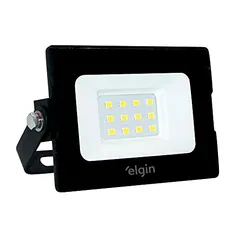 [ PRIME ] Refletor Luminária LED 10W 6500K Elgin Preto Bivolt Luz Branca Fria