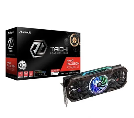 Placa de Vídeo ASRock Radeon RX 6800 XT Taichi X 16G OC, 16GB, GDDR6, FSR, Ray Tracing, 90-GA27ZZ-00UANF