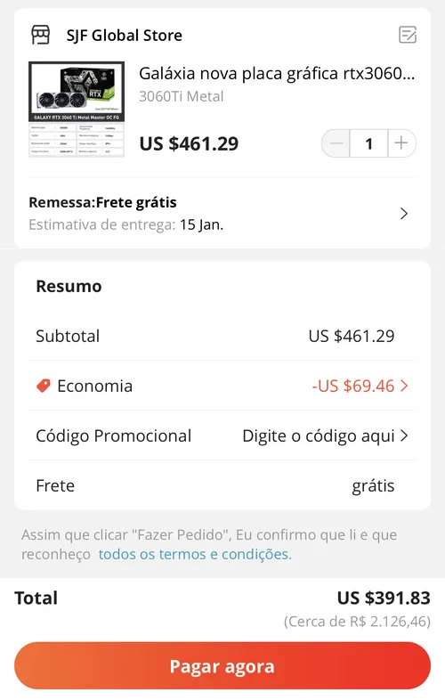 Imagem na descrição da promoção