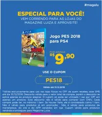 [MagaLu Loja física] Jogo PES 2018 - PS4 - R$ 10