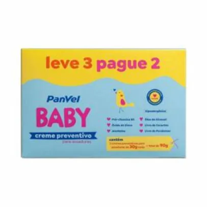 Creme Preventivo para Assaduras Panvel Baby Leve 3 Pague 2 30g Cada | R$19