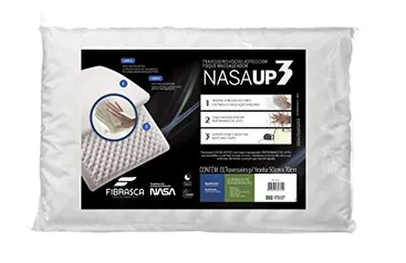 Travesseiro Nasa Up 3 para Fronhas, Revestimento 100% Poliéster, Branco, Fibrasca