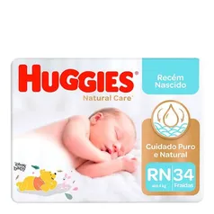 Fralda Huggies Natural Care RN 34 Unidades