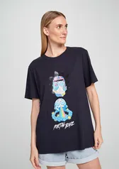 Camiseta Unissex Regular Em Malha Rick And Morty - Azul