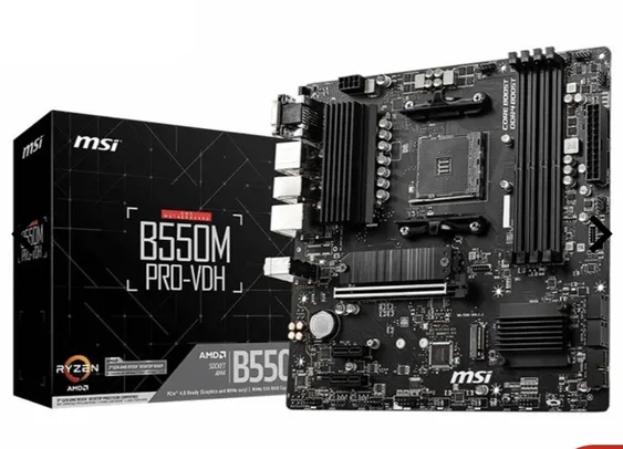 Placa Mae MSI B550M PRO-VDH, DDR4, Socket AM4, M-ATX, Chipset AMD B550, B550M-PRO-VDH